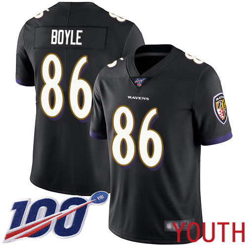 Baltimore Ravens Limited Black Youth Nick Boyle Alternate Jersey NFL Football 86 100th Season Vapor Untouchable